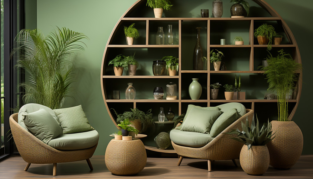 Quelques idées d’intérieurs et de décoration avec des matériaux verts